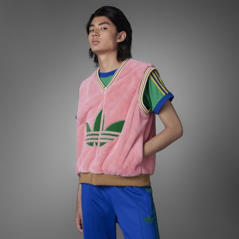 adidas Adicolor Heritage Now Logo Vest - Pink | adidas UK Adicolor 70s, Jamie Tartt, 70s Logo, Bright Color Palette, Adidas Adicolor, Shopping Wishlist, Detail Oriented, Color Palette Bright, Pink Men