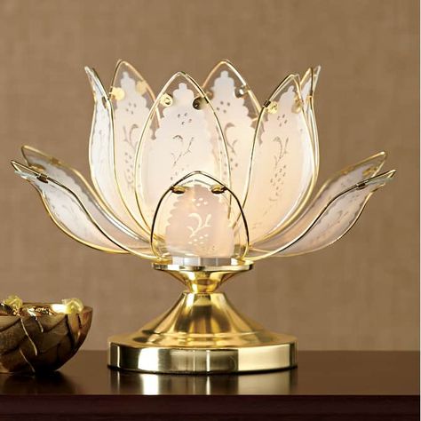 Lotus Touch Lamp, Lotus Flower Lamp, Vintage Lotus Flower, Lotus Lamp, Photo Lamp, Flower Lamp, Stained Glass Butterfly, Lotus Blossom, Collections Etc, Glass Butterfly