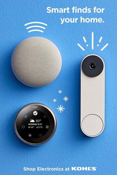 Smart Device Design, Best Smart Home, Smart Doorbell, Smart Home Devices, Google Nest, Home Devices, Smart Thermostats, Ad Creative, Smart Home Technology