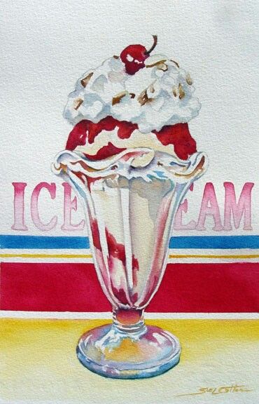 Sundae Themes To Draw, List Of Themes, Date Pictures, Ice Cream Painting, Ice Cream Date, Ice Cream Illustration, Ice Cream Sundaes, Ice Cream Art, Cute Ice Cream