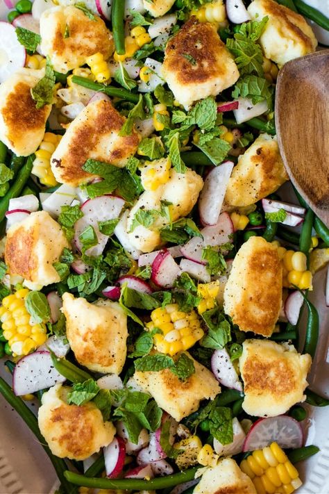 Gnocchi Salad - Reluctant Entertainer Gnocchi Salad Cold, Gnocchi Salad Recipes, Gnocchi Salad, Gnocchi Recipes Homemade, Fresh Corn Salad, Lemon Green Beans, Gnocchi Recipe, Yummy Dishes, Homemade Gnocchi