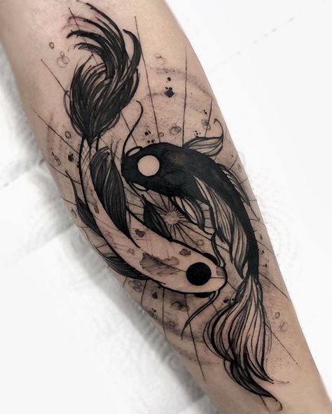 Majin Tattoo, Tato Lingkaran, Coy Fish Tattoos, Karp Koi, Tato Maori, Pisces Tattoo Designs, Avatar Tattoo, Ying Yang Tattoo, Koi Tattoo Design