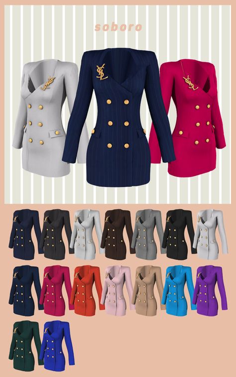 Ysl Blazer, Ysl Dress, Die Sims 4, The Sims 4 Pc, Free Sims 4, The Sims 4 Packs, Sims 4 Body Mods, Tumblr Sims 4, Sims 4 Expansions