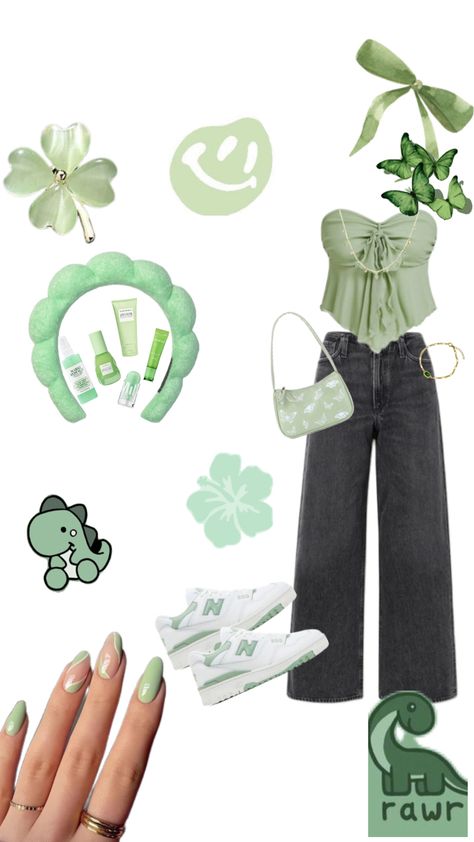 Green Aesthetic Outfits, Aesthetic Outfits Girl, Preppy Green, Outfits Girl, Aesthetic Fits, Green Fits, Green Outfit, Green Aesthetic, Aesthetic Outfits