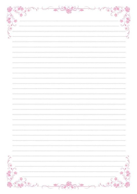 Letter Printables Aesthetic, Aesthetic Writing Template, Lined Paper Aesthetic, Cute Letter Paper, Kertas Binder, Notebook Paper Template, Writing Paper Template, Stationary Printable, Printable Lined Paper