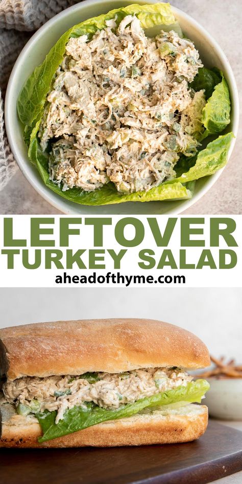 Leftover Turkey Salad, Turkey Sandwich Thanksgiving, Turkey Salad Sandwich, Sandwich Spread Recipes, Shredded Turkey Recipes, Turkey Salad Recipe, Turkey Lunch, Chicken Salad Sandwich Recipe, Thanksgiving Leftover