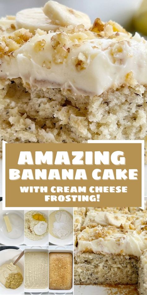 Best Ever Banana Bundt Cake Recipe, Banana Cake With Real Bananas, Kraft Banana Sour Cream Cake, Amazing Banana Cake, Banana Bliss Cake With Cream Cheese Frosting, Banana Brownie Cake, Potluck Banana Cake, Banana Bread Cake Mix Recipe Sour Cream, Best Ever Banana Cake With Cream Cheese Frosting