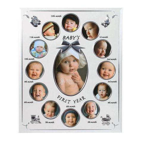 Photo Frame 2 Tone Al Sat/Shy Babys 1st year 12 insert Baby Picture Frame, 1 Year Baby, Baby Picture Frames, Baby Photo Frames, Monthly Pictures, Memory Frame, Baby Icon, First Year Photos, Picture Frame Colors