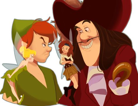 James Hook + Zarina VS Peter Pan and Tink Peter Pan And Captain Hook Art, James Hook And Zarina, Captain Hook X Peter Pan Fanart, James Hook Fanart, Captain Hook X Peter Pan, Peter Pan X Hook, Hook X Peter Pan, Captain Hook Fanart, Disney Dark Secrets