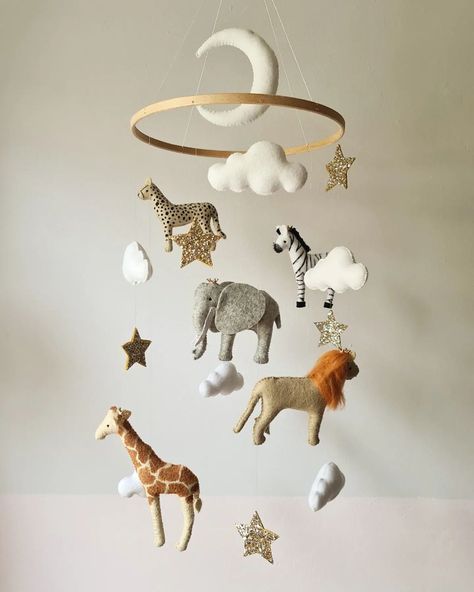 Heirloom Baby Gifts, Safari Baby Mobile, Baby Boy Room Decor, Cot Mobile, Jungle Nursery, Nursery Room Design, Baby Room Inspiration, Nursery Room Inspiration, Beautiful Nursery