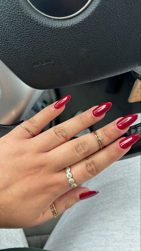 mocha cherry red almond nails Cherry Glazed Nails, Cherry Red Nails Almond, Cherry Acrylic Nails Almond, Almond Nails Cherry, Cherry Red Almond Nails, Almond Nails Cherry Red, French Almond Cherry Nails, Cherry Mocha Nails, Cherry Cola Nails