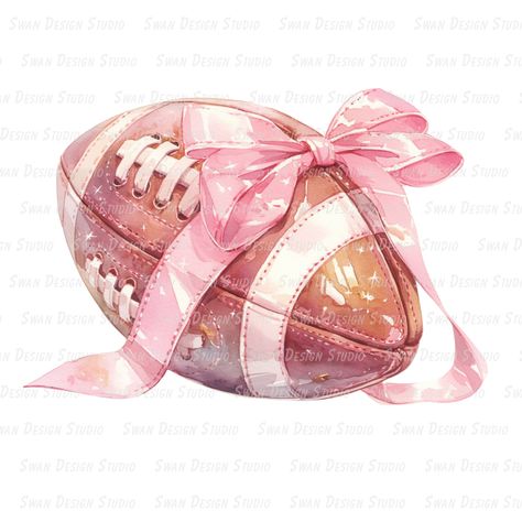 Pink Items Png, Pink Football Game, Preppy Football, Pink Bow Png, Bow Graphic, Football Drawing, Pink Football, Cute Backgrounds For Iphone, Rose Png