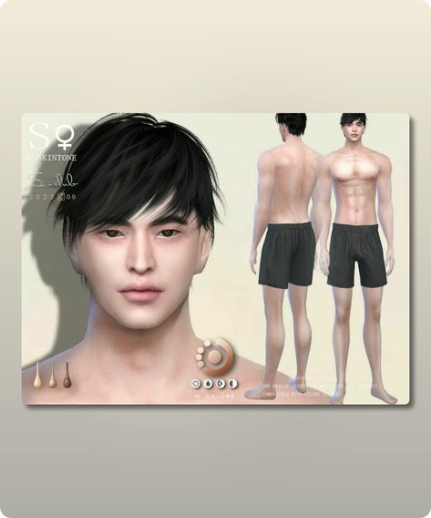 Naturel muscle male skintone with 10 colors, hope you like, thank you Author: S-Club #sims #gaming #sims4 #sims4cc Sims Baby, Sims 4 Cc Download, Model Nails, Best Sims, Makeup Tattoos, Hair Food, Family Fashion, Sims 4 Cc, Body Mods