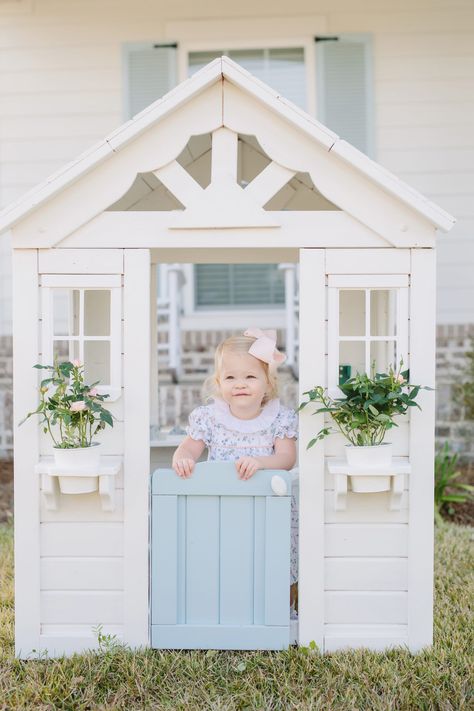 Cubby Makeover, Diy Playhouse Makeover, Kids Clubhouse, Playhouse Makeover, Backyard Playset, Diy Playhouse, Alabaster White, Charleston Homes, Flower Pot Holder