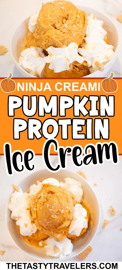 Check Out My Recipe For Making Ninja Creami Pumpkin Pie Protein Ice Cream! Ninja Creami Pumpkin Ice Cream Recipes, Pumpkin Protein Ice Cream Ninja Creami, Low Carb Ice Cream Ninja Creami, Pumpkin Protein Ninja Creami, Ninja Creami Ice Cream Recipes Core Power, Ninja Pumpkin Ice Cream, Ninja Creami Pumpkin Pie, Pumpkin Pie Ninja Creami Recipe, Pumpkin Protein Ice Cream