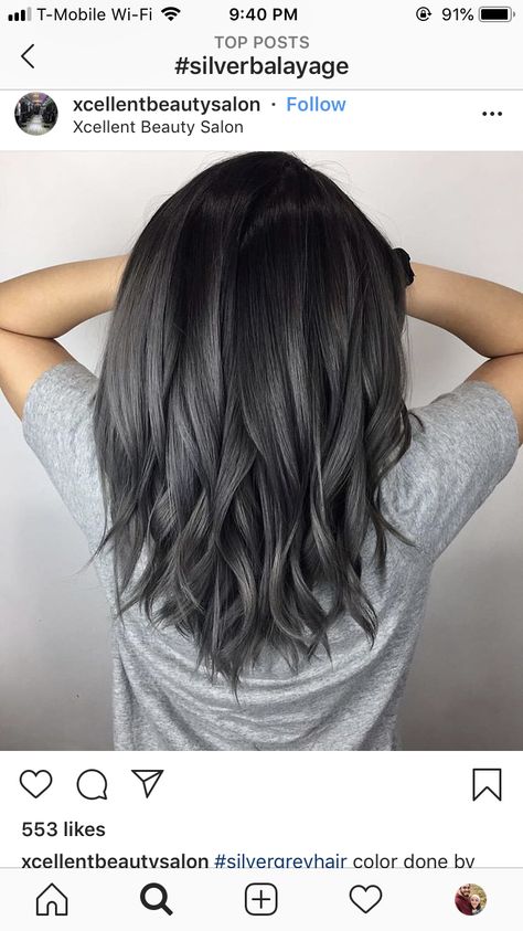 Grey Ombre Hair, Hairstyles Simple, Grey Highlights, Simple Hairstyles, Hairstyles Wedding, Grey Hair Color, Hair Color And Cut, Hairstyles Easy, Hair Dye Colors