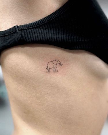 Fine Line Elephant, Line Elephant Tattoo, Fine Line Elephant Tattoo, Little Elephant Tattoos, Realistic Elephant Tattoo, Simple Elephant Tattoo, Baby Elephant Tattoo, Elephant Tattoo Ideas, Tiny Elephant Tattoo