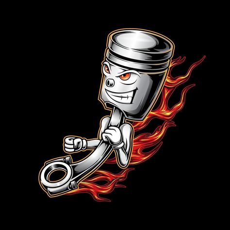 Piston illustration with flaming Moto Logo Design, Piston Tattoo, Pistons Logo, Motorcycles Logo Design, Motor Logo, Garage Logo, Supreme Iphone Wallpaper, Moto Logo, Bike Logo