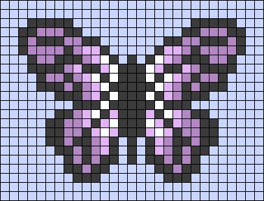 Butterfly Alpha Pattern Crochet, Butterfly Pixel Art Easy, Butterfly Pixel Art 32x32, Small Butterfly Pixel Art, Butterfly Alpha Pattern, Pixel Art Butterfly, Pixel Butterfly, Butterfly Pixel Art, Pixel Grid