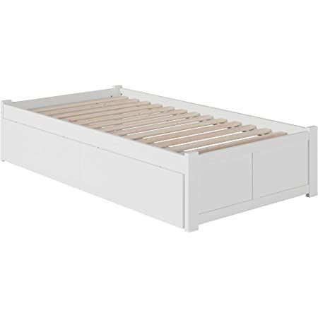 Amazon.com: AFI Concord Platform Flat Panel Footboard and Urban Bed Drawers, Twin, White : Home & Kitchen Contemporary Platform Bed, Bed With Footboard, Twin Trundle Bed, Powell Furniture, Twin Trundle, Twin Platform Bed, Bed Storage Drawers, Solid Wood Platform Bed, Twin Xl Bedding