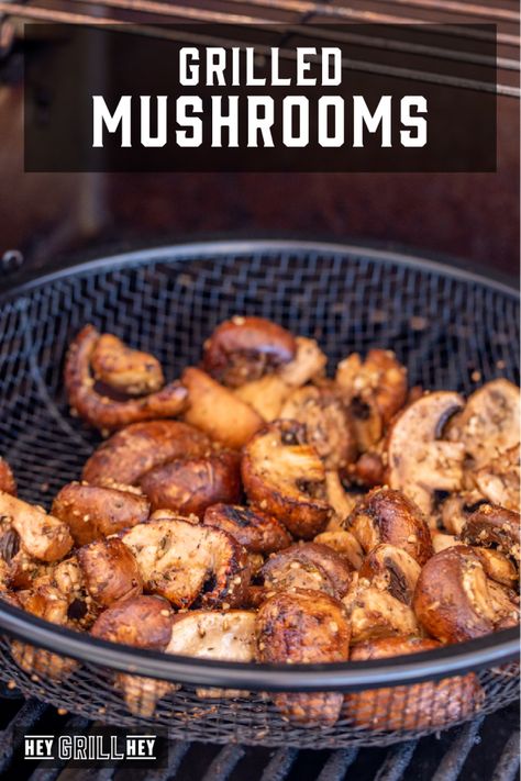 Balsamic Marinated Grilled Mushrooms | Hey Grill, Hey Marinated Grilled Mushrooms, Bbq Recipes Sides, Smoked Pork Tenderloin, Hey Grill Hey, Bbq Appetizers, Marinated Mushrooms, Grilled Fruit, Summer Foods, Grilled Mushrooms