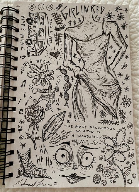 Aesthetic Sketch Doodles, Doodle Pages Sketchbooks Aesthetic, Random Notebook Sketches, Doodle Drawings Notebooks, Page Doodles Aesthetic, Drawings To Fill A Page, Doodle Pages Aesthetic, Things To Draw On The Front Of A Sketch Book, Sketches In Notebook