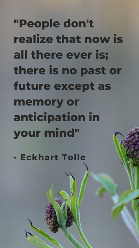 "People don't realize that now is all there ever is; there is no past or future except as memory or anticipation in your mind" - Eckhart Tolle  #eckharttollequotes #eckharttolle #eckhart #powerofnow #spiritualquotes #spiritualteachings Eckart Tolle, Eckhart Tolle Quotes, Now Quotes, A Course In Miracles, Quotes Wisdom, Eckhart Tolle, Quote Life, Empowerment Quotes, Quotable Quotes