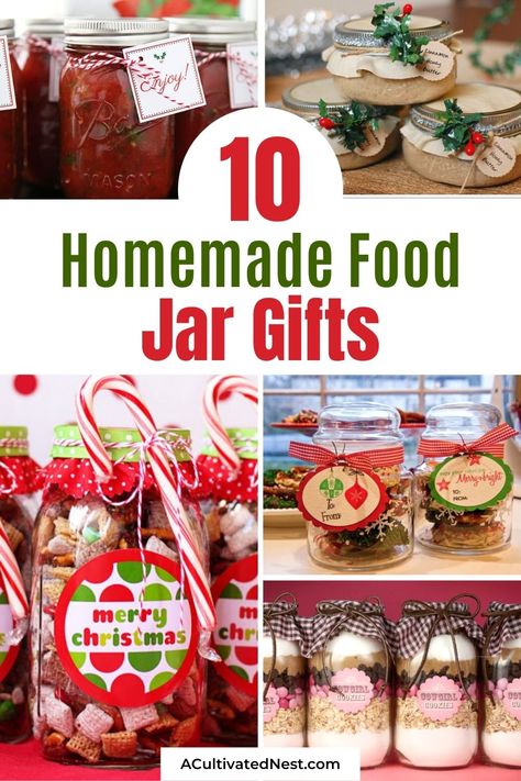 Recipe In A Jar Gift Christmas, Diy Gifts For Foodies, Christmas Treats In A Jar, Homemade Cookie Jar Gift, Recipe In Jar Gift, Homemade Goodies Gift Basket, Diy Jar Recipe Gifts, Cookie Mix Jar Gifts, Diy Christmas Gifts Food Jars