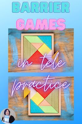 Barrier games are perfect for both processing and formulating directions, descriptions, and more language targets. Speech therapists have used barter games for years. They can be great in distance learning, too. Kidz Learn Language: Barrier Games from Afar - an Old Trick in the New Distance Learning Barrier Games, Language Games, Communication Development, Augmentative Communication, Learn Language, Speech Therapy Games, Core Words, Language Disorders, Therapy Games