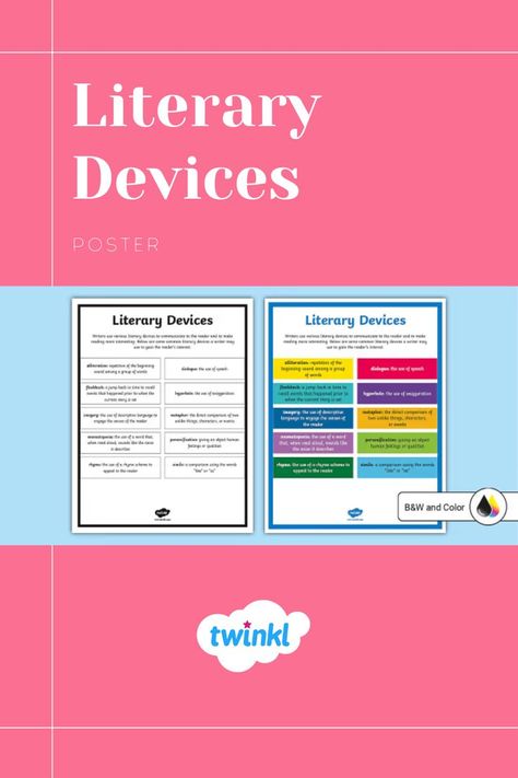 Our Literary Devices Poster is a great anchor chart for studying poetry and narrative writing. Print and laminate this resource for a helpful visual for your students to keep in a writing folder. This can be a great tool to learn the literary devices in poetry! Literary Devices Anchor Chart, Literary Devices Posters, Posters Classroom, Writing Folders, Spelling Worksheets, Text Structure, Literary Devices, Narrative Writing, Anchor Chart