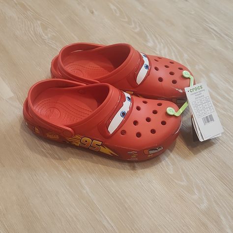 Crocs Sandal Shoe * Size: Women's 8, Men's 6 * Color: Red/Yellow * Material: Thermoplastic/ Eva * Slip-On Style * Closed Round Toe * Sling Back Strap * Unisex Style * Disney X Crocs Collaboration * Light-Up Led's, Shines With Every Step * Iconic, Most Coveted, Best Seller Clog * Casual, Classic, Iconic, Cars, Disney, Pixar, X Mcqueen, Races, Streetwear, Collector's Edition, Limited Edition * Brand New Never Worn With Tags Lighting Mcqueen Crocs, Crocs Collaboration, Lightning Mcqueen Crocs, College Lookbook, Cool Crocs, Ka Chow, Cars Disney Pixar, Red Crocs, Mcqueen Cars