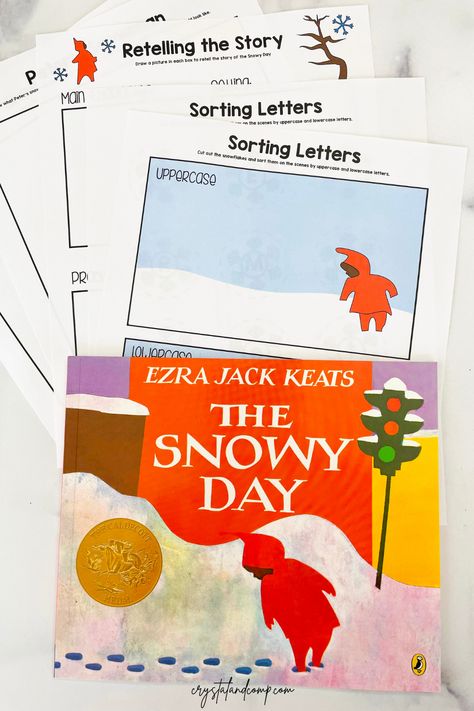 If The Snowy Day is a book on your homeschool or classroom read aloud list, these free printable companion printables are the perfect addition The Snowy Day Book, Clothes Study, The Snowy Day, Letter Sorting, Letter Sort, Read Aloud Activities, Slp Activities, Snow Theme, Free Preschool Printables