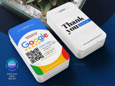 Google 5 Star Rating Business Review Card Template - Heropik | Marketing Materials For Small Businesses Nfc Card, Social Media Business Cards, Plastic Business Cards, Qr Code Business Card, Google Review, Business Review, Business Card Design Creative, Shopify Dropshipping, Business Reviews