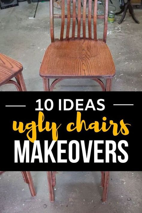 If your old chair has seen better days, check out these easy chair upcycle ideas you can do. Painted furniture projects are the best way to decorate your living room, dining room and even porch on a budget. Old Wooden Chairs Makeover Diy Projects, Paint Old Chairs, Repurposed Dining Chairs, Painted Dining Chairs Ideas, Decoupage Chairs Ideas, Old Chairs Repurposed Diy Projects, Wooden Chairs Diy, Wooden Chair Redo, Refurbish Chairs