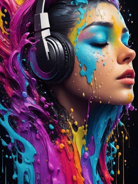 Photo splash woman with headphones | Premium Photo #Freepik #photo Woman With Headphones, Photo Splash, Color Splash Photo, Splash Screen, Music Images, Premium Photo, T Shirt Designs, Color Splash, Phone Wallpaper