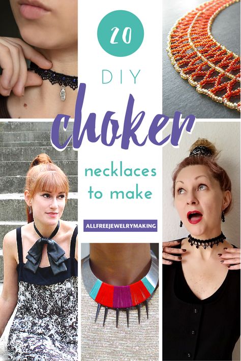 Bring it back to 1995 with these DIY choker necklace tutorials! Diy Choker Necklace Tutorials, Choker Necklace Diy, Necklaces To Make, Diy Choker Necklace, Diy Statement Necklace, Diy Choker, Necklaces Ideas, Dainty Diamond Necklace, Beading Patterns Free