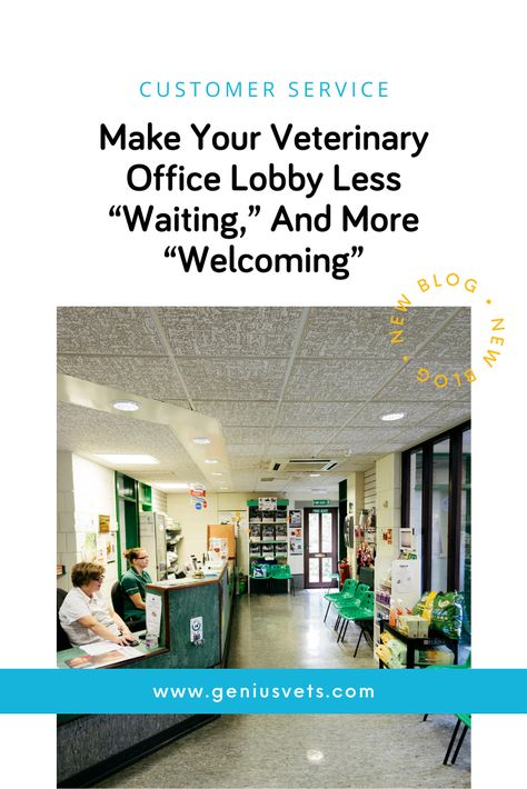 Make Your Veterinary Office Lobby Less “Waiting,” And More “Welcoming” When was the last time you sat in your waiting area and experienced it from your client's POV? It may not be a priority if you are still doing curbside, but this is the perfect time to make updates or move things around, so when you do open up, your waiting area is a breath of fresh air. https://www.geniusvets.com/veterinary-marketing/blog/make-your-veterinary-office-lobby-less-waiting-and-more-welcoming Vet Waiting Room Ideas, Euthanasia Room Vet Clinic, Veterinary Lobby, Veterinary Waiting Room, Small Staff Room Ideas, Veterinary Marketing, Vet Office Decor, Veterinary Office, Veterinarian Office