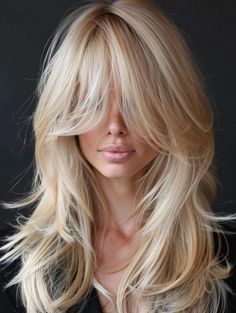 Long Blonde Hair Cuts, Long Layered Haircuts With Bangs, Blonde Layered Hair, Layered Haircuts With Bangs, Layered Hair With Bangs, Blonde Hair With Bangs, 2023 Hair, Bangs For Women, Long Layered Haircuts