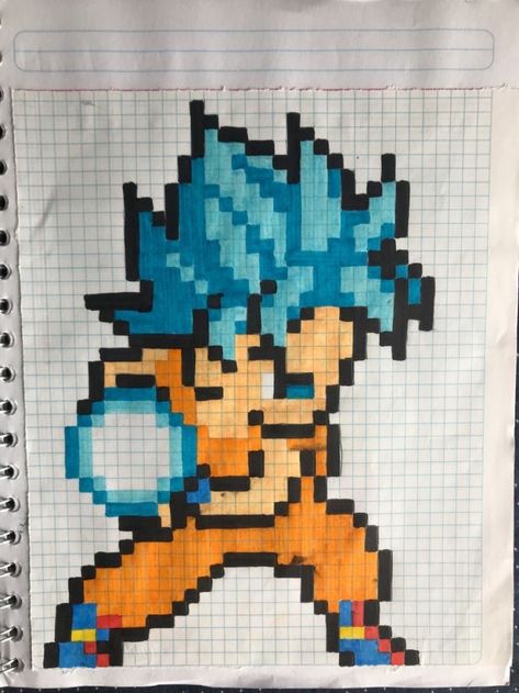 Pixel Art Dragon Ball, Cute Drawings For Him, Pixel Dragon, Drawings For Him, Dora Funny, Easy Disney Drawings, Art Cube, Easy Pixel Art, Dragon Ball Art Goku