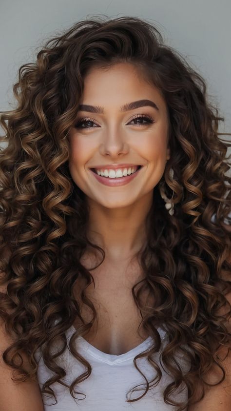 Discover trendy women curly hairstyles for any occasion From cute short and easy quick hairstyles to badass school looks long summer mixed styles and pretty short baddie hairstyles Effortlessly achieve the perfect curly look Curly Hair Hair Accessories, Curly Womens Hairstyles, Curly Hairstyles Classy, Party Hairstyles For Curly Hair, Curly Haircut Ideas, Gray Highlights Brown Hair, Shoulder Length Curly Hairstyles, Long Curly Brown Hair, Dark Brown Curly Hair