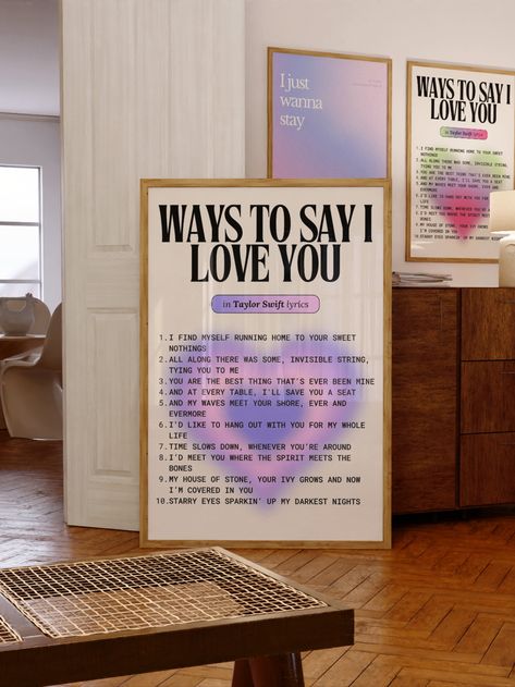 Ways to Say I Love You in Taylor Swift Lyrics In Taylor Swift Lyrics, Heart Aura, Taylor Lyrics, Print Display, Lyric Poster, Taylor Swift Lyrics, Sweet Nothings, Printable Image, Say I Love You