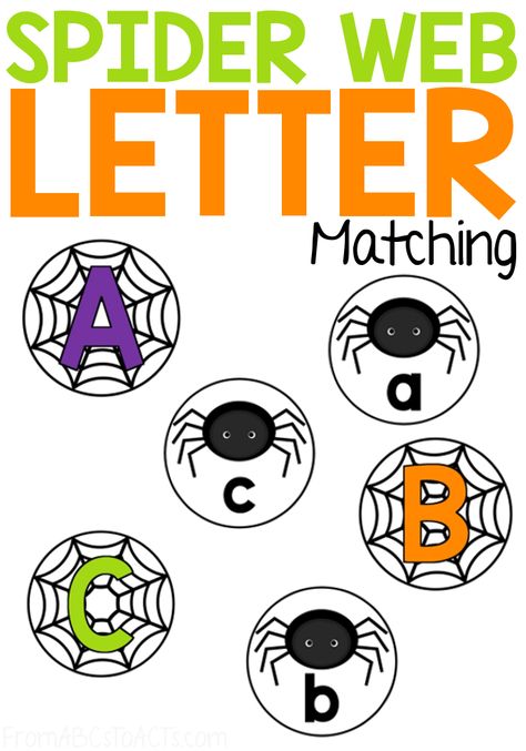 Letter Halloween Activities, Halloween Language Activities Toddlers, October Literacy Activities Preschool, Preschool Halloween Letter Activities, Bats And Spiders Preschool Activities, Literacy Halloween Activities, Halloween Abc Activities, Halloween Literacy Centers Kindergarten, Halloween Letter Activities Preschool