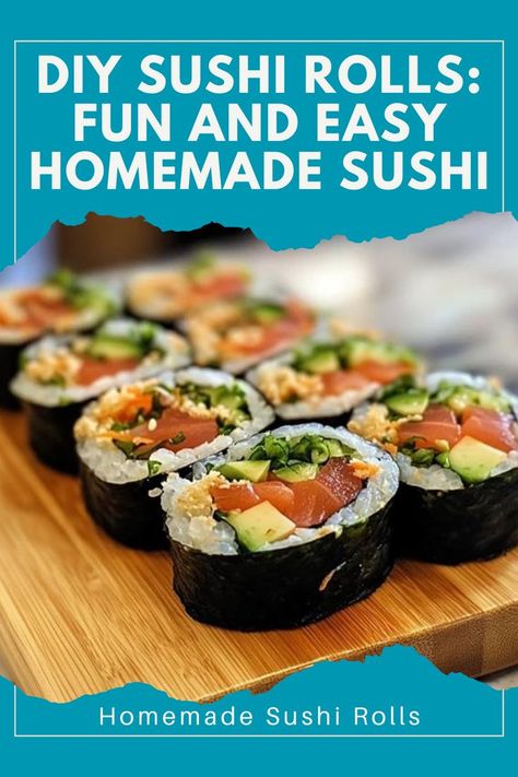 Roll up some fun with these DIY sushi recipes! Customize your rolls with your favorite fillings and enjoy a sushi night at home. 🍣 #SushiNight #HomemadeGoodness #SushiRolls #MakeYourOwnSushi Easy Diy Sushi, Diy Sushi Rolls, Sushi Night At Home, Easy Homemade Sushi, Making Sushi At Home, Make Sushi At Home, Homemade Sushi Rolls, Sushi Guide, Sushi Fillings