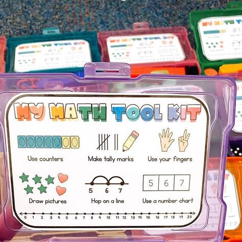 Sabrinna on Instagram: "How will you ensure your students have safe materials in the classroom? . . INDIVIDUAL KITS! . . Absolutely obsessed with this perfect math kit label from @sweetfirstiefun ! . . #teacherorganization #manipulatives" Math Kits Kindergarten, Kindergarten Math Tool Kit Student, Math Manipulative Tool Kit, Math Unit Organization, Math Manipulative Organization, Manipulative Storage Classroom, Storing Math Manipulatives, Kindergarten Math Manipulatives, Classroom Manipulative Storage