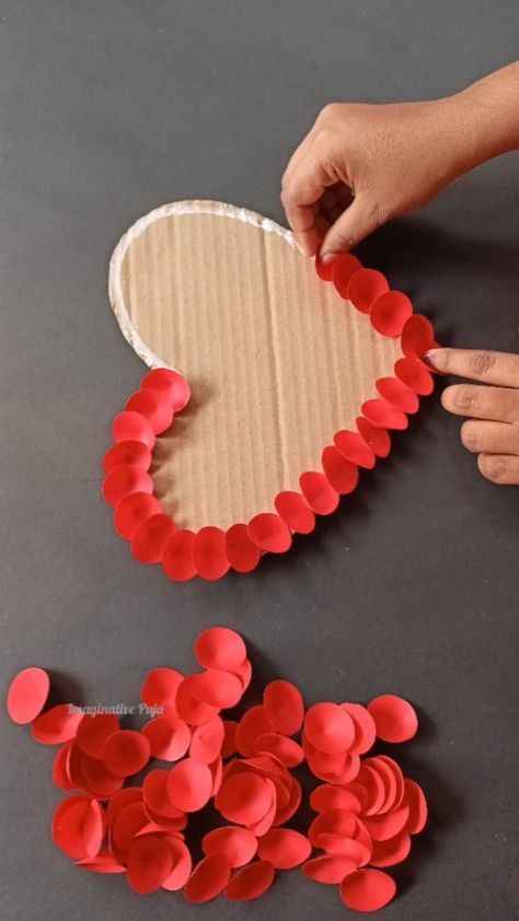 Puja Mondal | Heart Wall Hanging ❤️ #reels #instareels #viralreels #viralvideos #homedecor #heartwallhanging #wallhanging #walldecor #papercrafts #craft | Instagram Hart Shape, Diy Wall Hanging Crafts, Hearts Paper Crafts, Heart Wall Hanging, Wall Hanging Designs, Instagram Heart, Sunday School Crafts For Kids, Heart Mirror, Wall Hanging Crafts