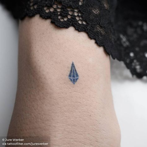 Sapphire Tattoo Ideas, Sapphire Tattoo, Luck Tattoos, Tatoos Small, Luck Tattoo, Tiny Tats, Jewel Tattoo, Explore Tattoo, Sapphire Birthstone