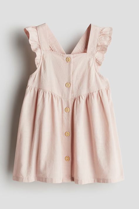 Baby Girl Clothes | Dresses Coats Jackets & More | H&M US Pink Family Pictures Outfits, Light And Airy Photography, Lookbook Casual, Light Dusty Pink, Winter Coat Dress, Romper Suit, Wood Buttons, Cotton Romper, Cardigan Sweater Jacket