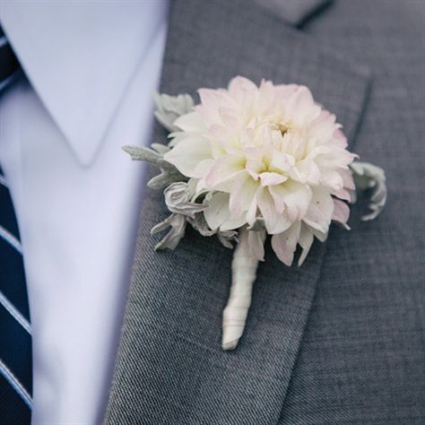 White Dahlia Boutonniere Dahlia Boutonniere, White Dahlia Bouquet, Dahlia Bridal Bouquet, Dahlia Wedding Bouquets, Dahlias Wedding, White Dahlia, Dahlia Bouquet, Groomsmen Boutonniere, Prom Flowers