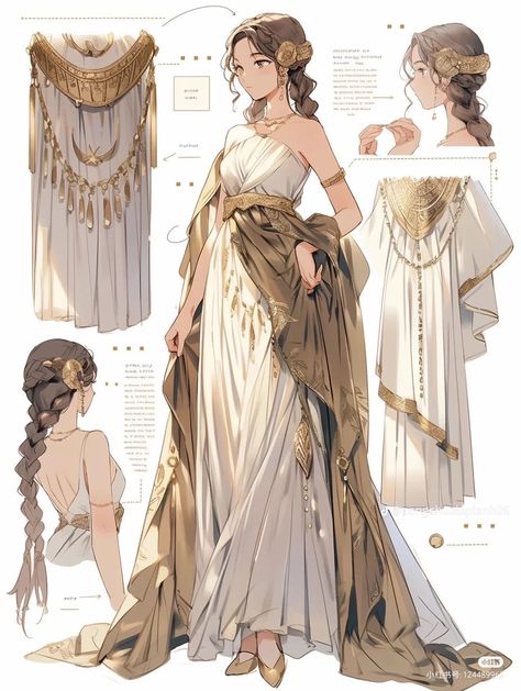 Greek Outfit, Ancient Greek Clothing, Greek Goddess Dress, Goddess Outfit, الفن الرقمي, Dress Illustration, Clothing Design Sketches, Fashion Drawing Dresses, Dress Design Sketches