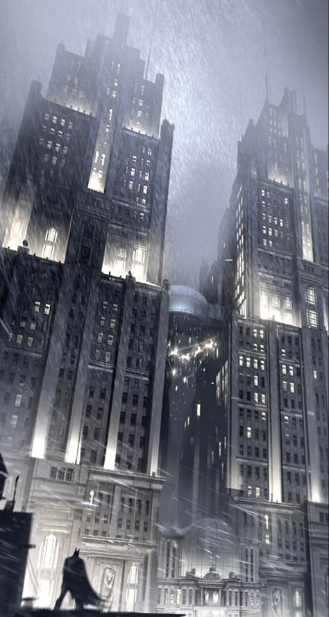 Gotham City Skyline, Concept Art Landscape, Der Joker, Art Geek, Arkham Origins, Batman Arkham Origins, Amoled Wallpapers, Dark Knight Rises, Bg Design